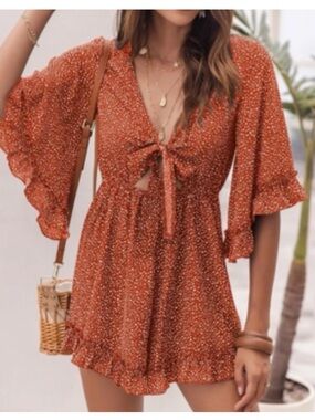 Boho Front Tie Romper